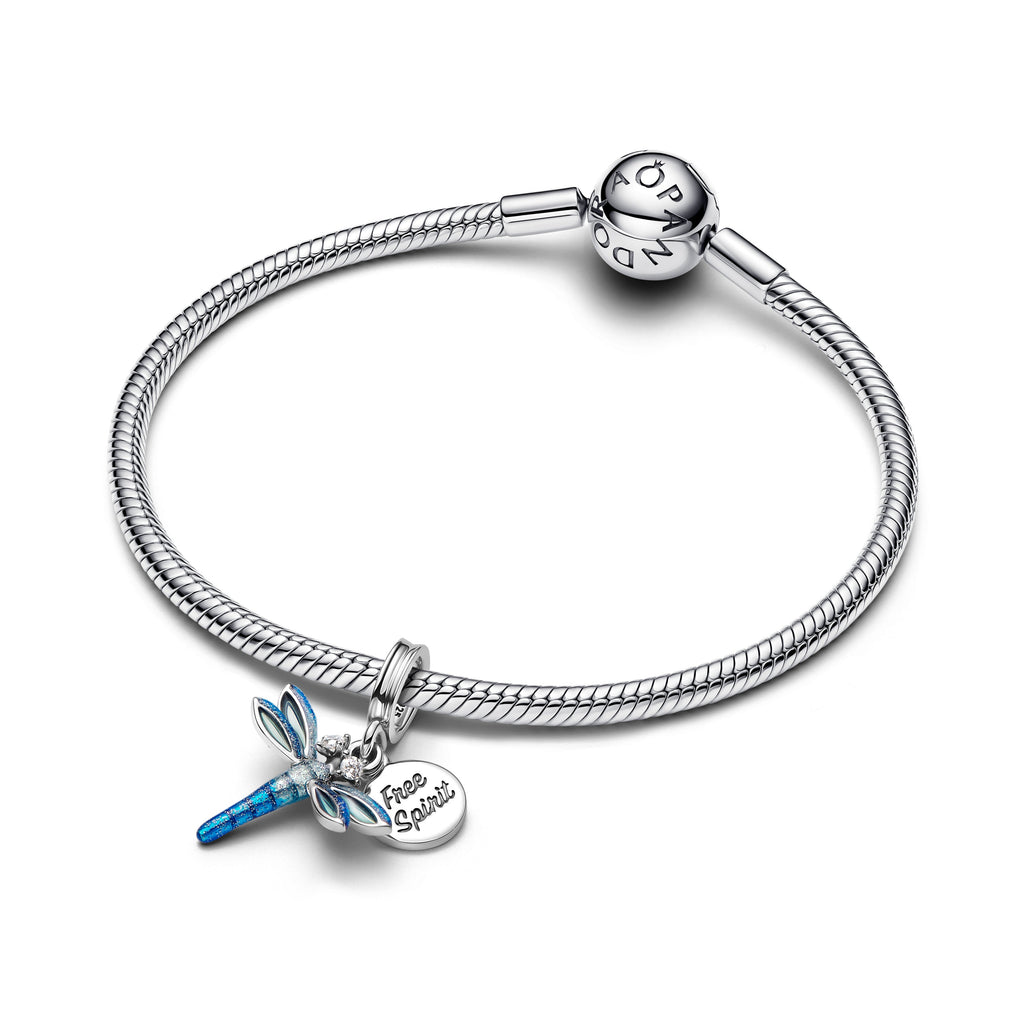 Pandora Charm Featuring Dragonfly Double Dangle