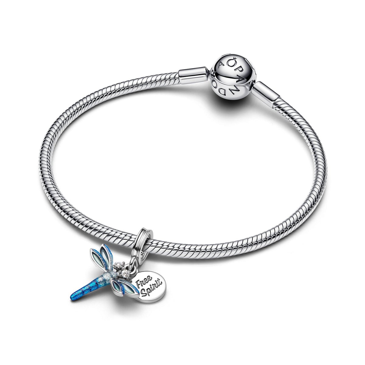 Pandora Charm Featuring Dragonfly Double Dangle