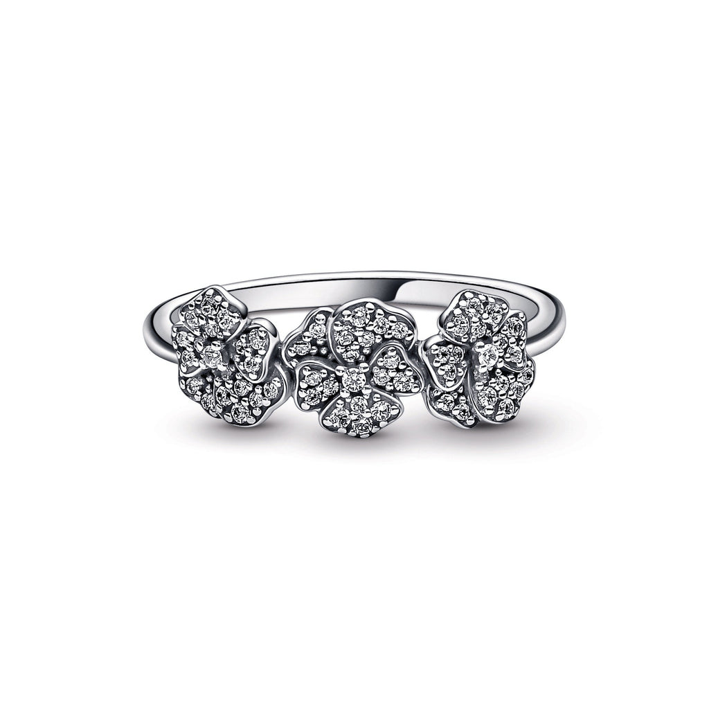 Pandora Triple Pansy Flower Ring