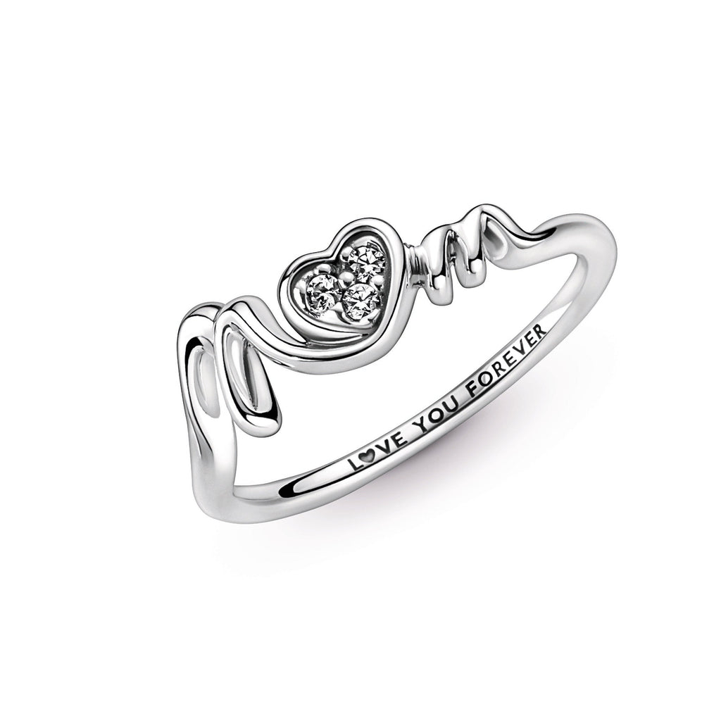 Pandora Mum Pavé Heart Ring