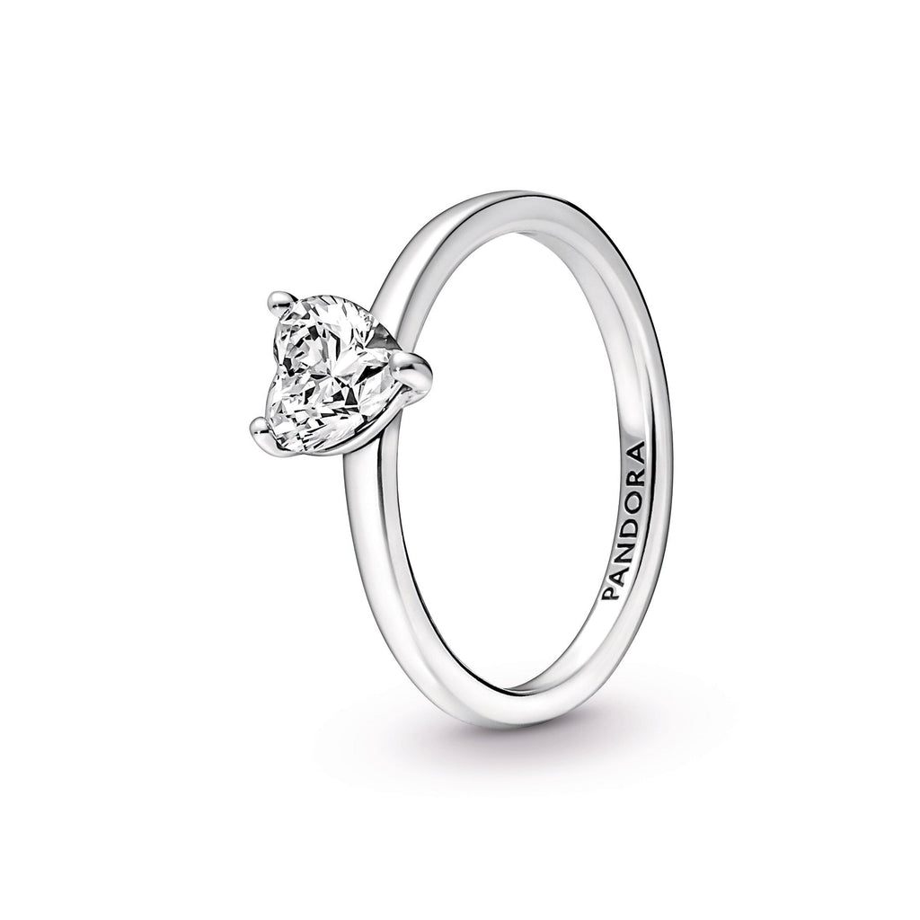 Sparkling Heart Solitaire Ring