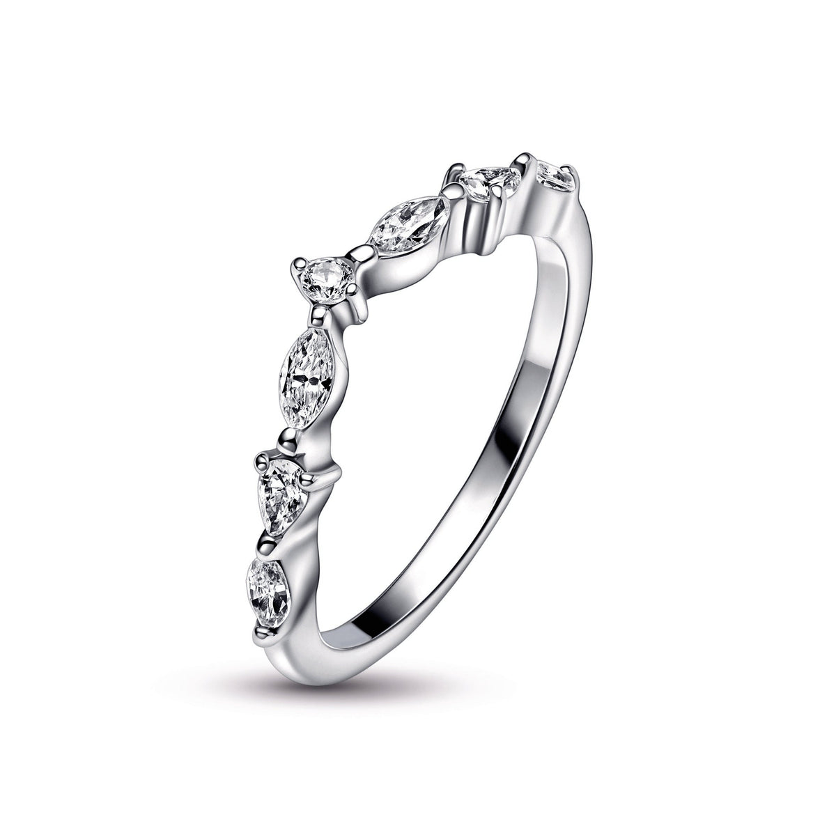 Pandora Ring Featuring Timeless Wish Sparkling Alternating
