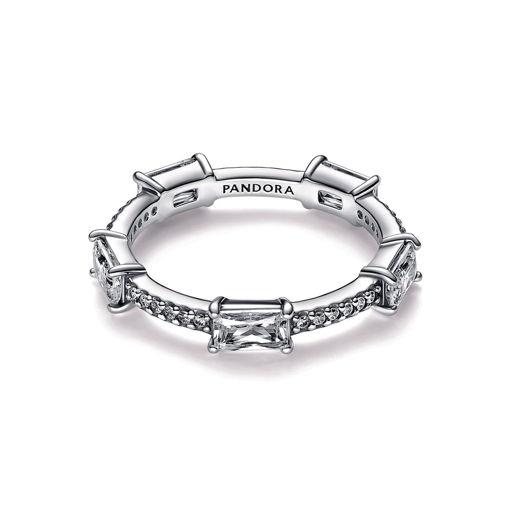 Pandora Ring Featuring Rectangular Bars Sparkling Pavé