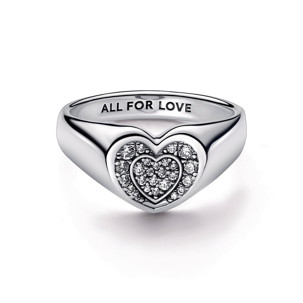 Pandora Radiant Heart Pavé Signet Ring