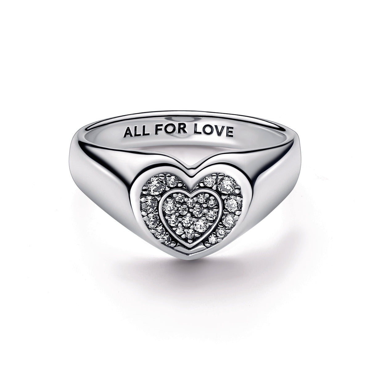 Pandora Radiant Heart Pavé Signet Ring