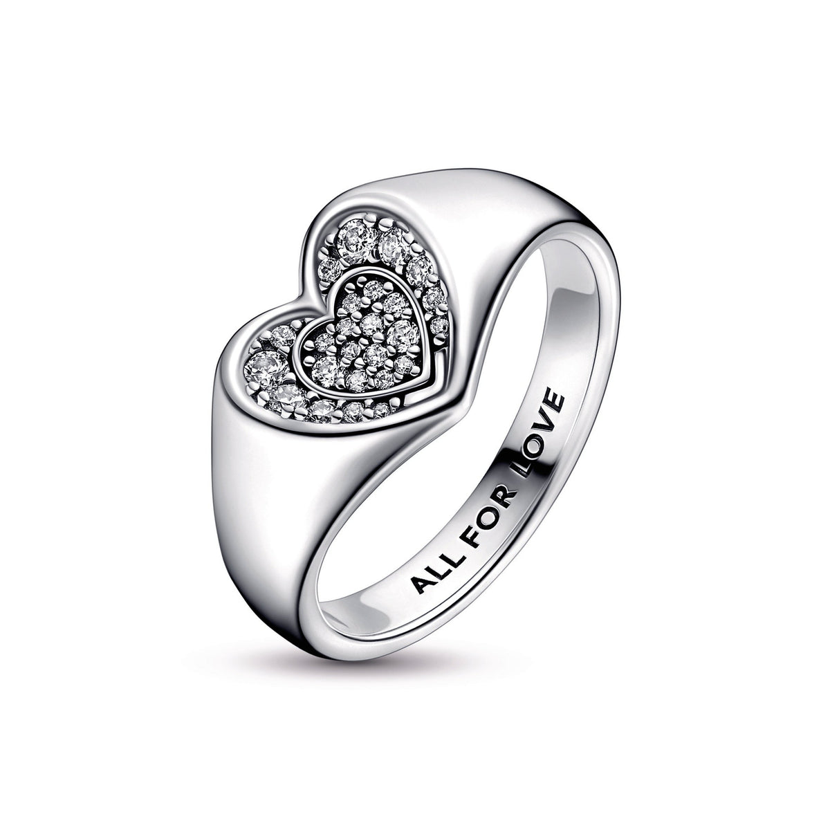 Pandora Radiant Heart Pavé Signet Ring
