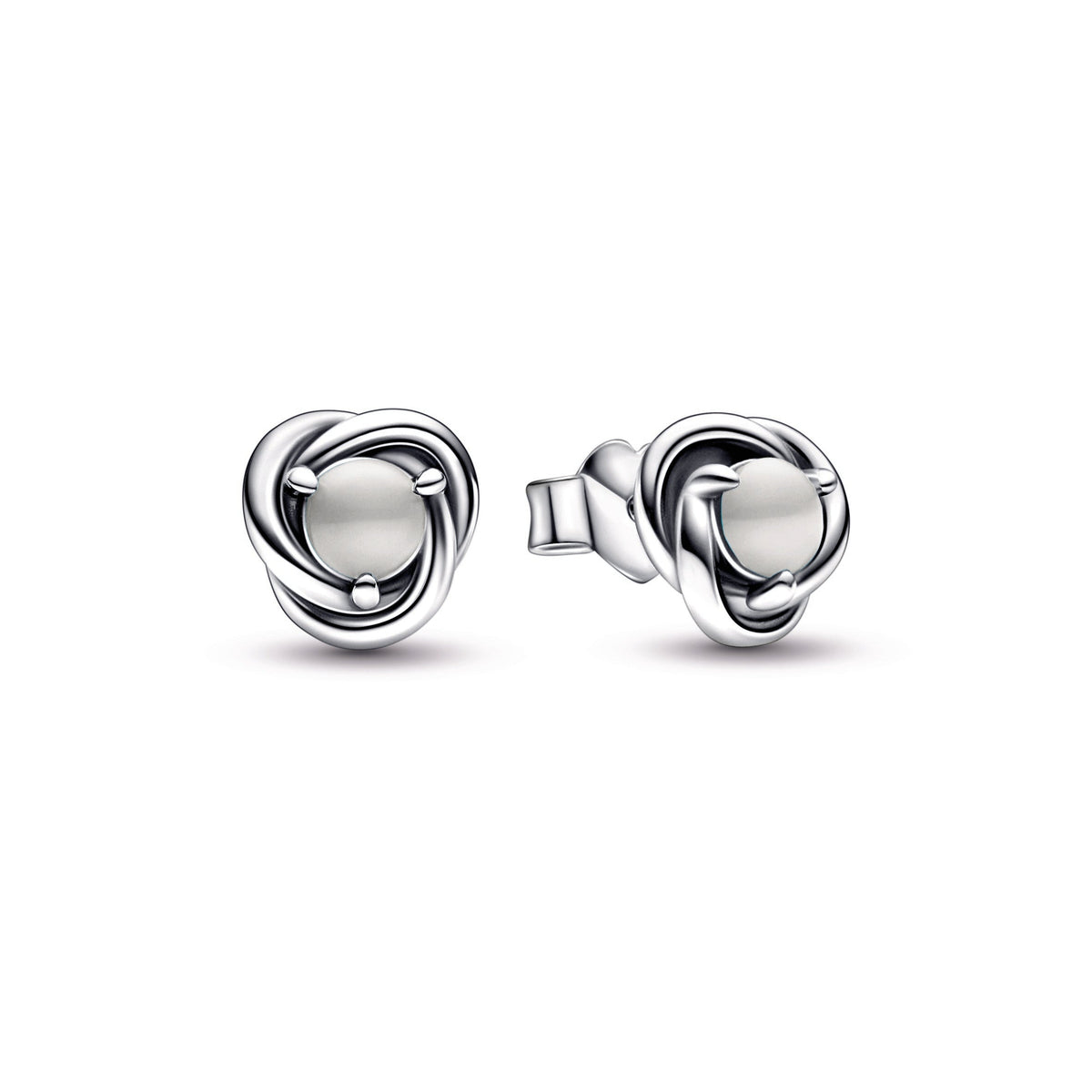 White Eternity Circle Stud Earrings