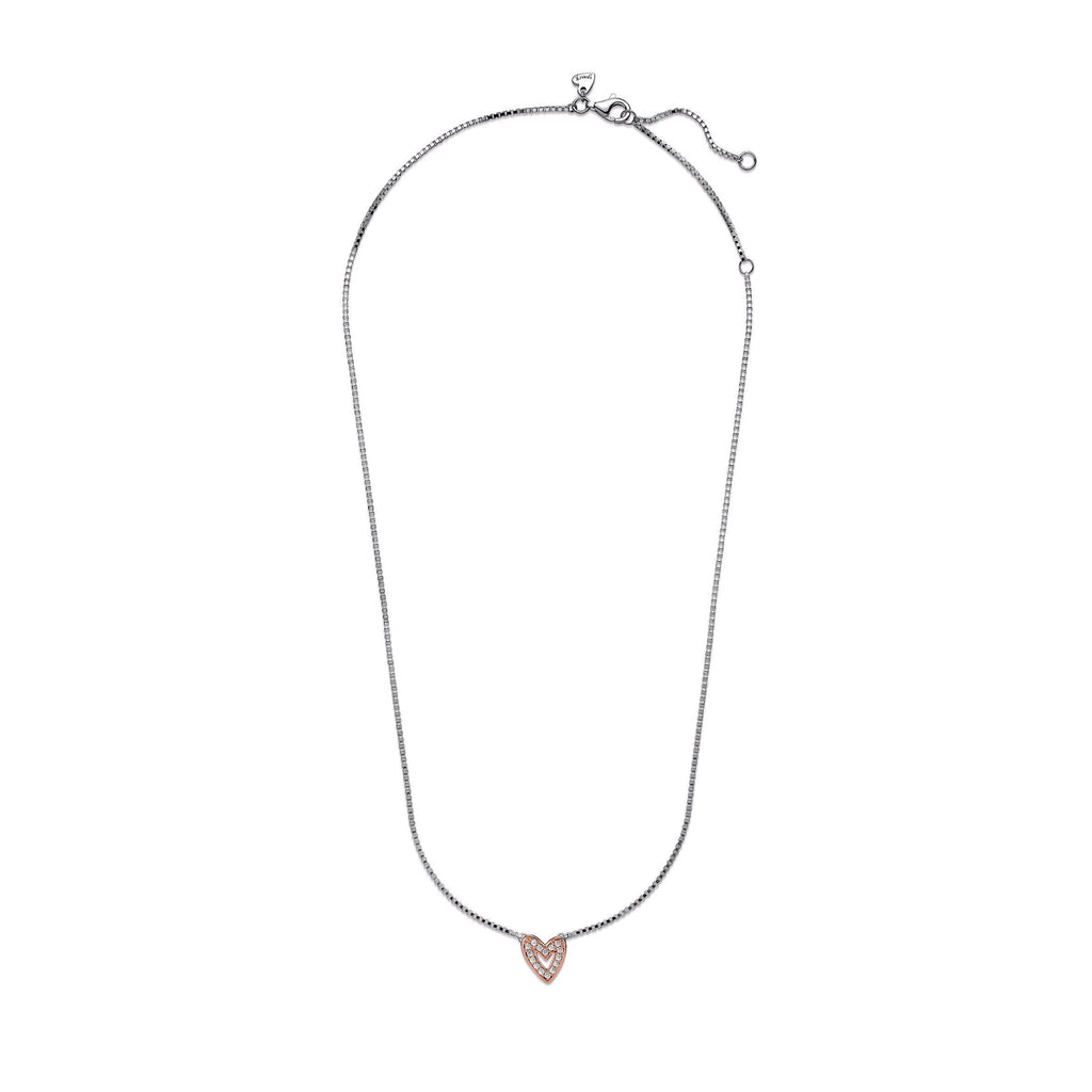 Pandora Sparkling Freehand Heart Necklace