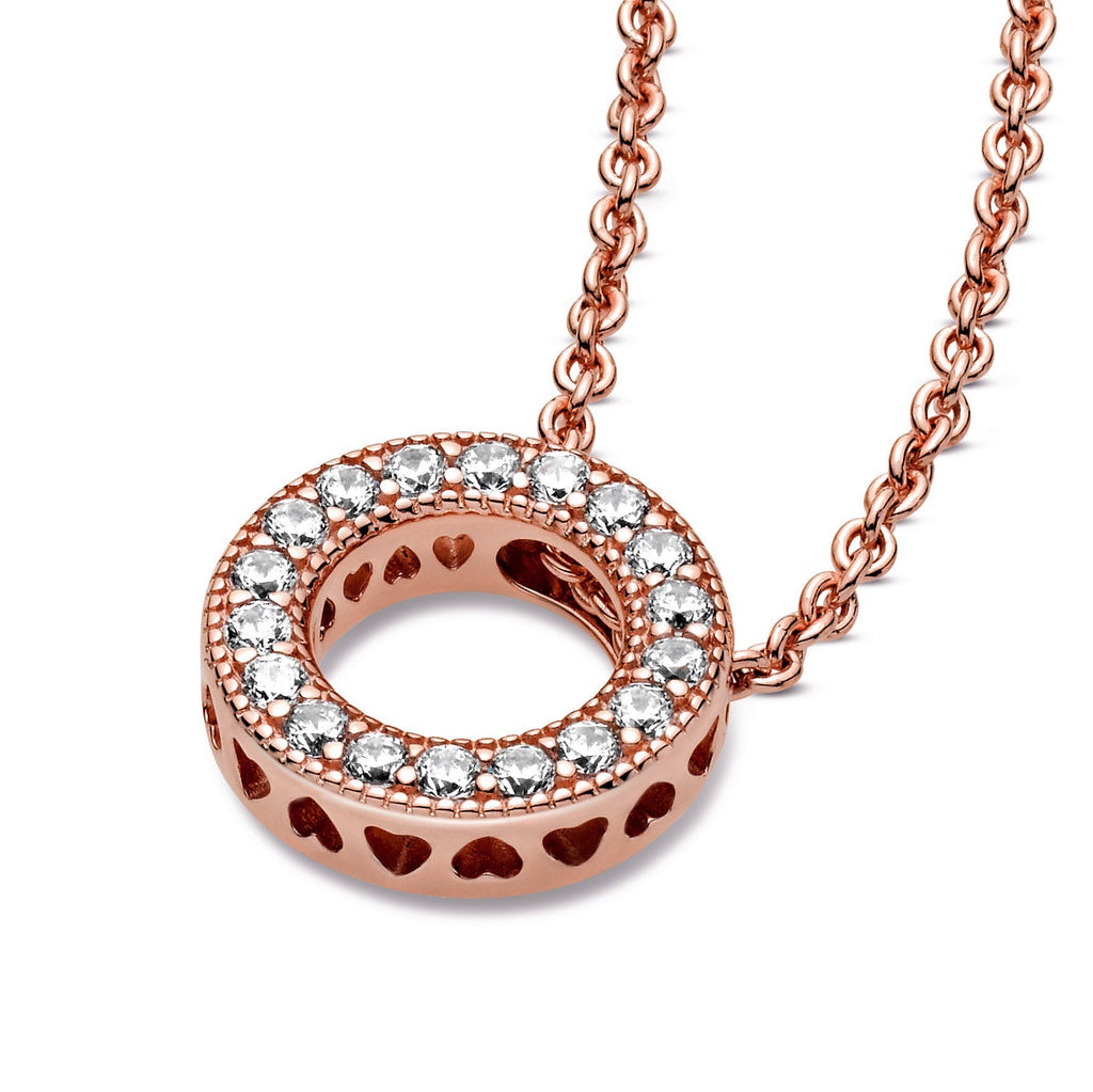 Pandora Necklace Featuring Logo Pavé Circle