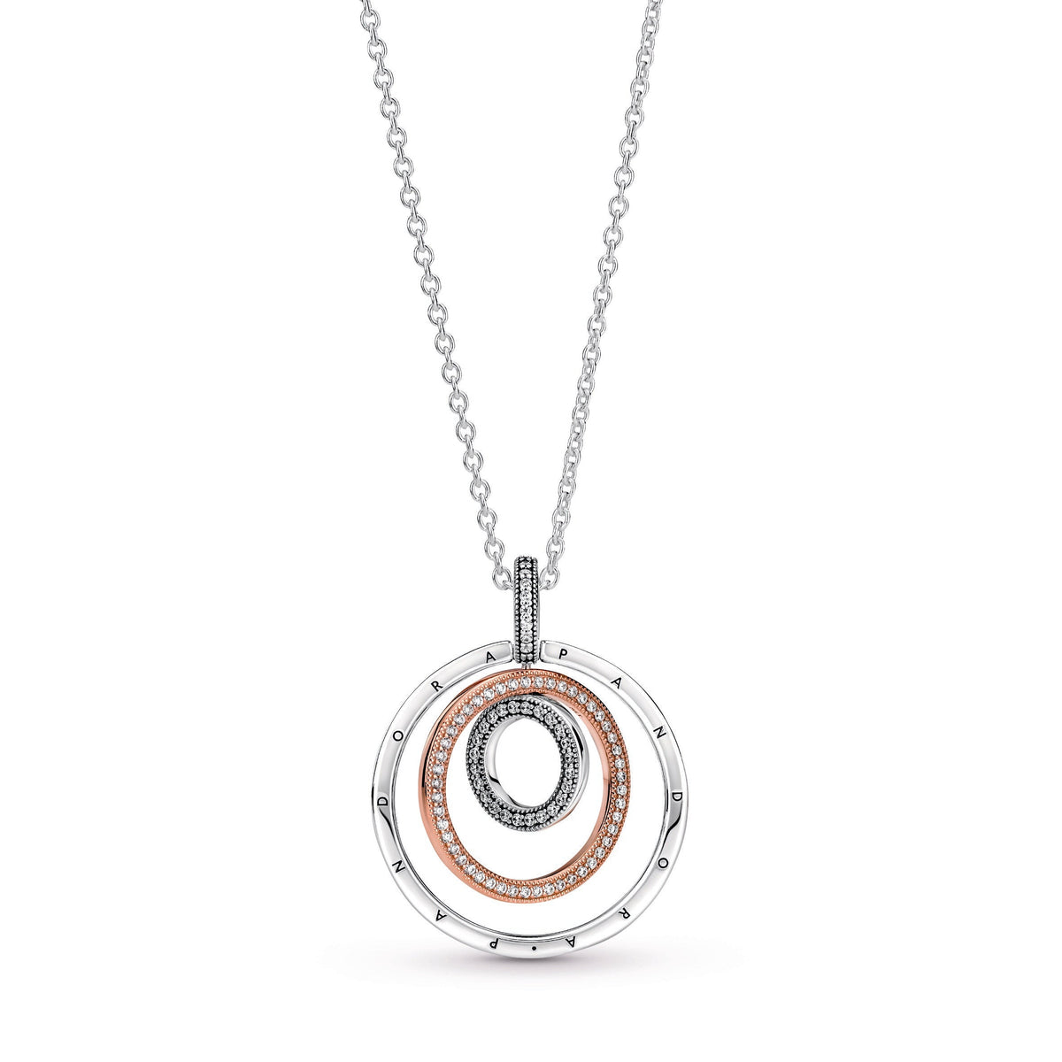 Two-tone Circles Pendant & Necklace