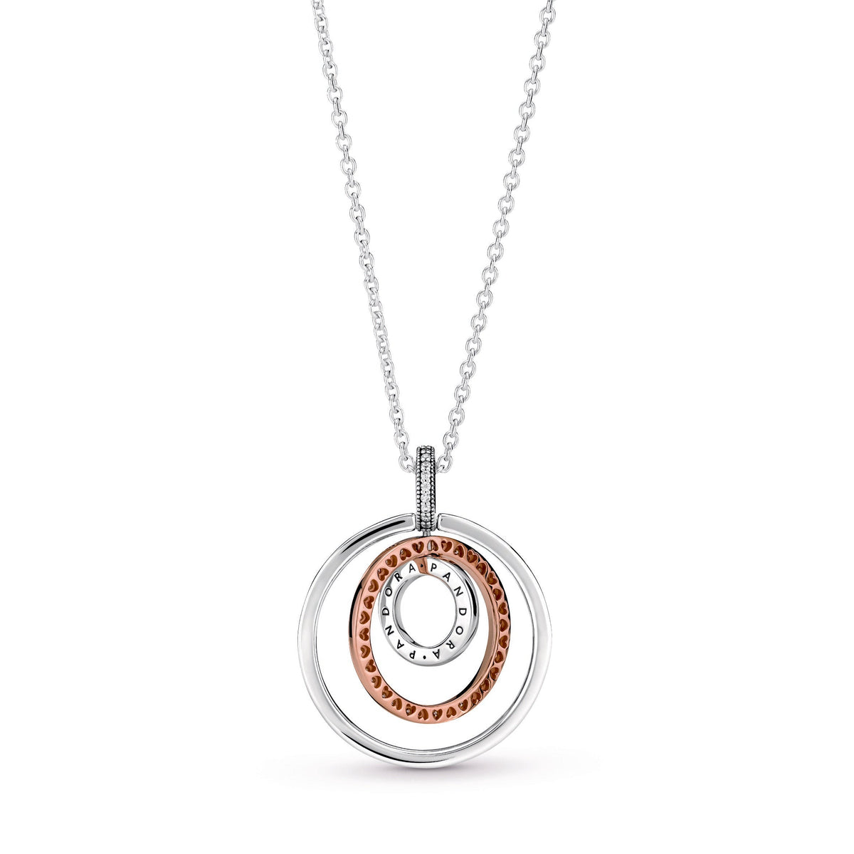 Pandora Two-tone Circles Pendant & Necklace