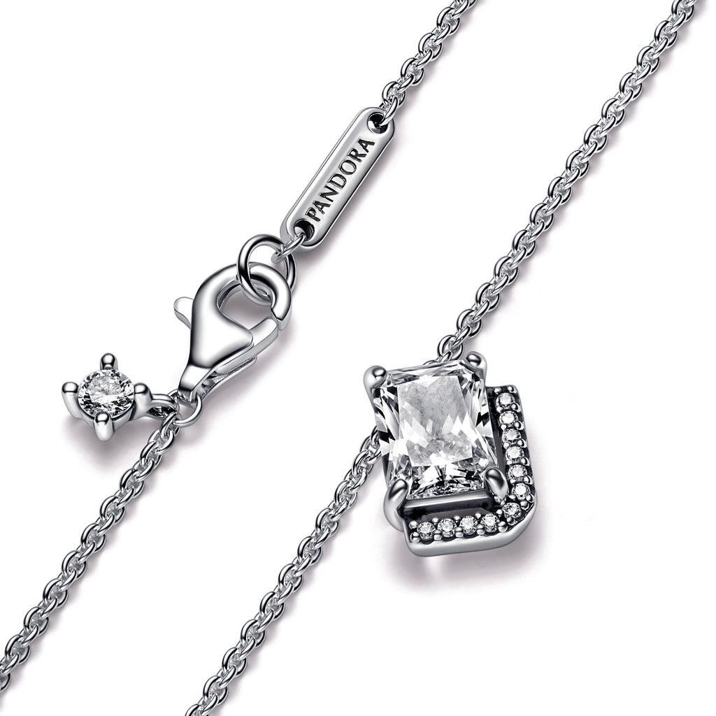 Pandora Rectangular Sparkling Halo Collier Necklace