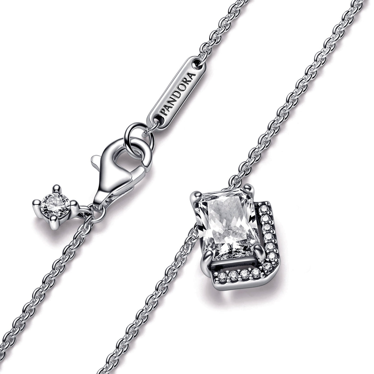 Pandora Rectangular Sparkling Halo Collier Necklace
