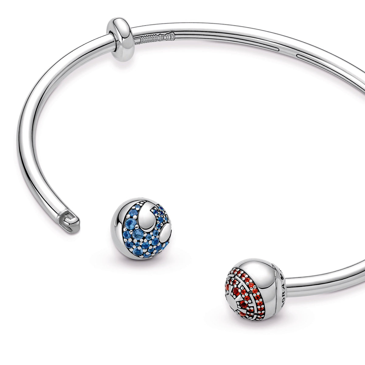 Pandora Bracelet Featuring Moments Star Wars™ Light & Dark Side Logo Open Bangle