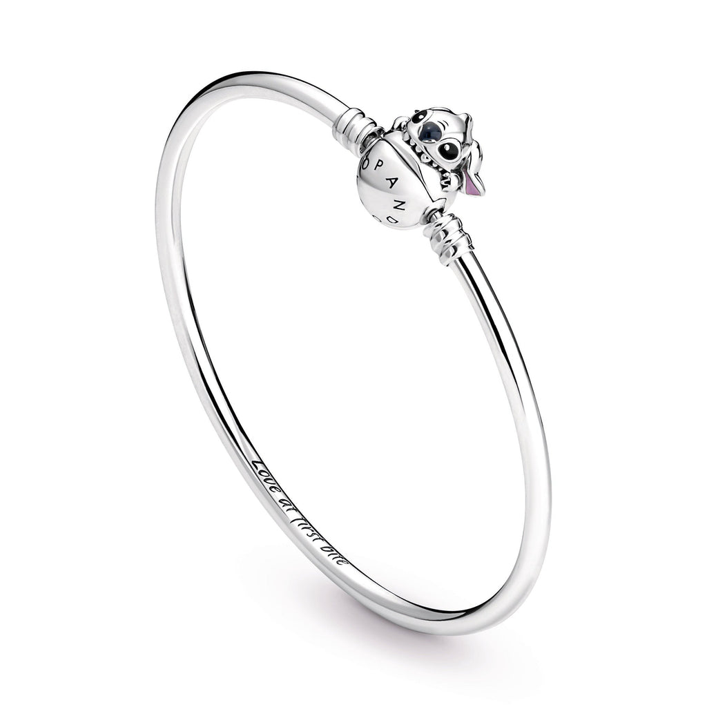 Pandora Bracelet Featuring Moments Disney Stitch Biting Clasp Bangle