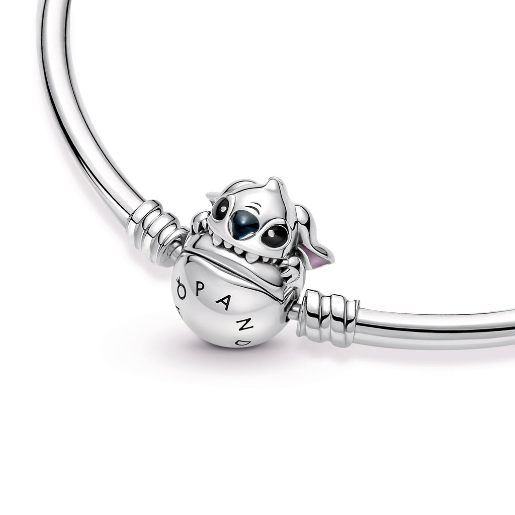 Pandora Bracelet Featuring Moments Disney Stitch Biting Clasp Bangle