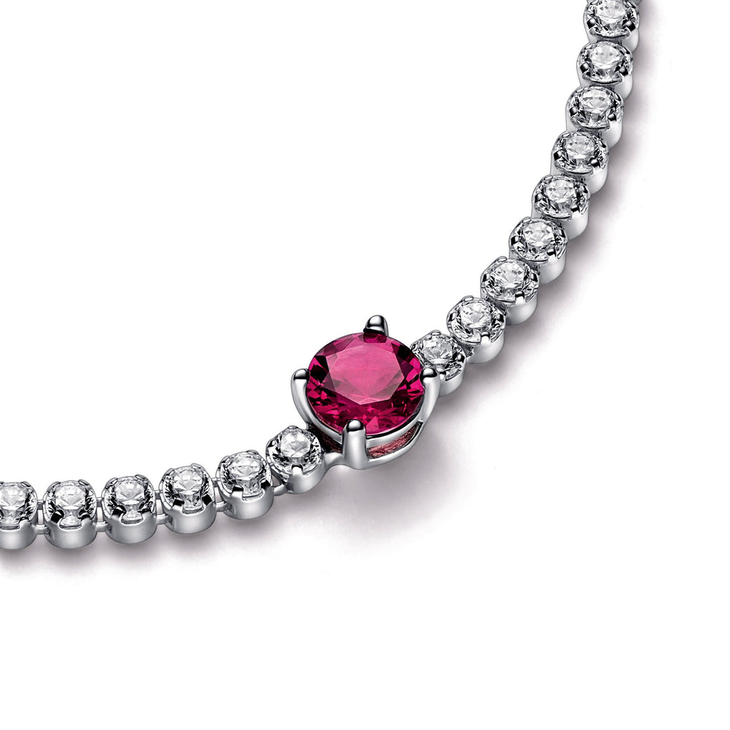 Pandora Red Sparkling Round Pavé Tennis Bracelet