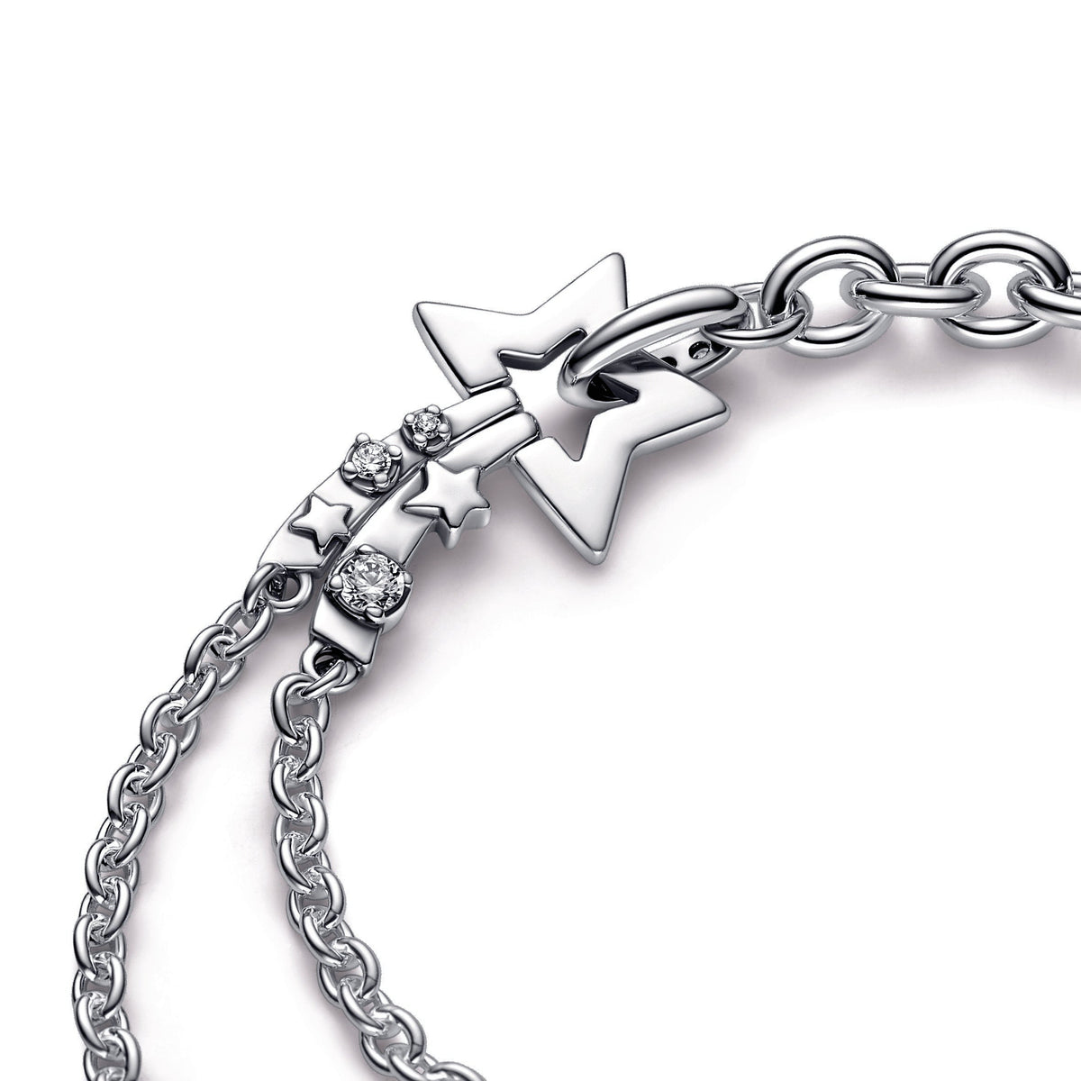Pandora Bracelet Featuring Shooting Star Double Chain