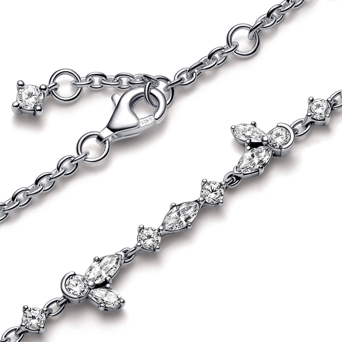 Pandora Bracelet Featuring Sparkling Herbarium Cluster Chain