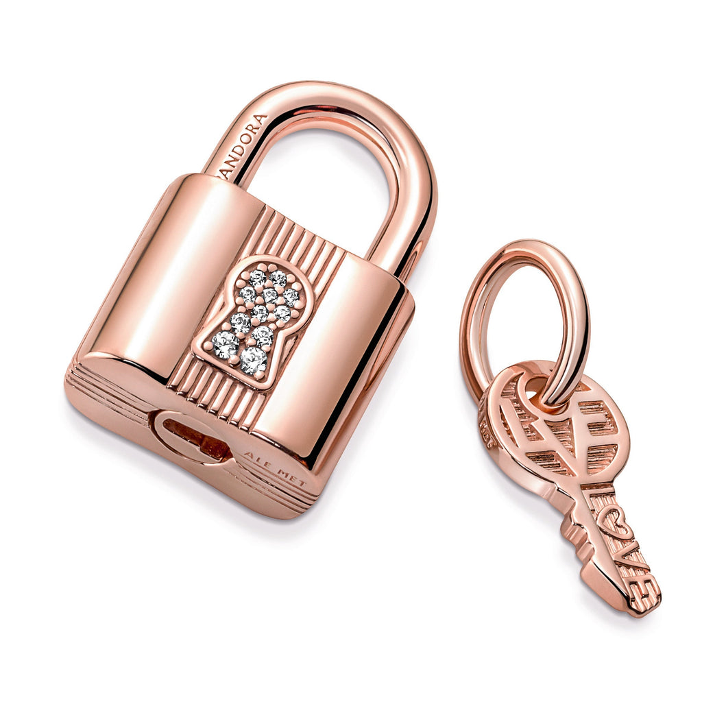 Pandora Charm Featuring Padlock & Key Dangle