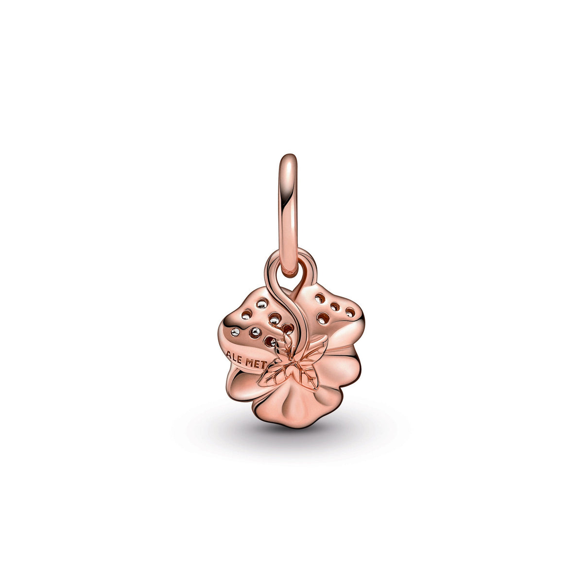 Pandora Charm Featuring Deep Purple Pansy Flower Dangle