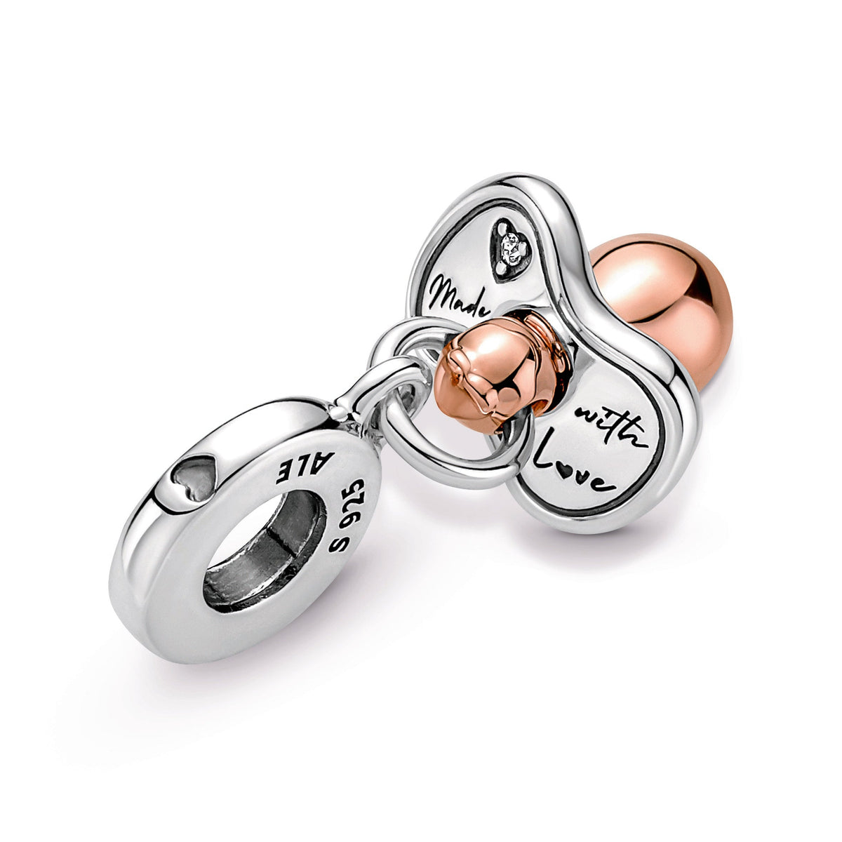 Pandora Charm Featuring Baby Pacifier Dangle