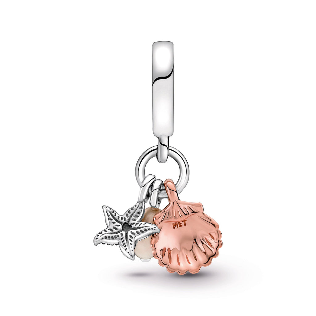 Pandora Charm Featuring Freshwater Cultured Pearl, Starfish & Shell Triple Dangle