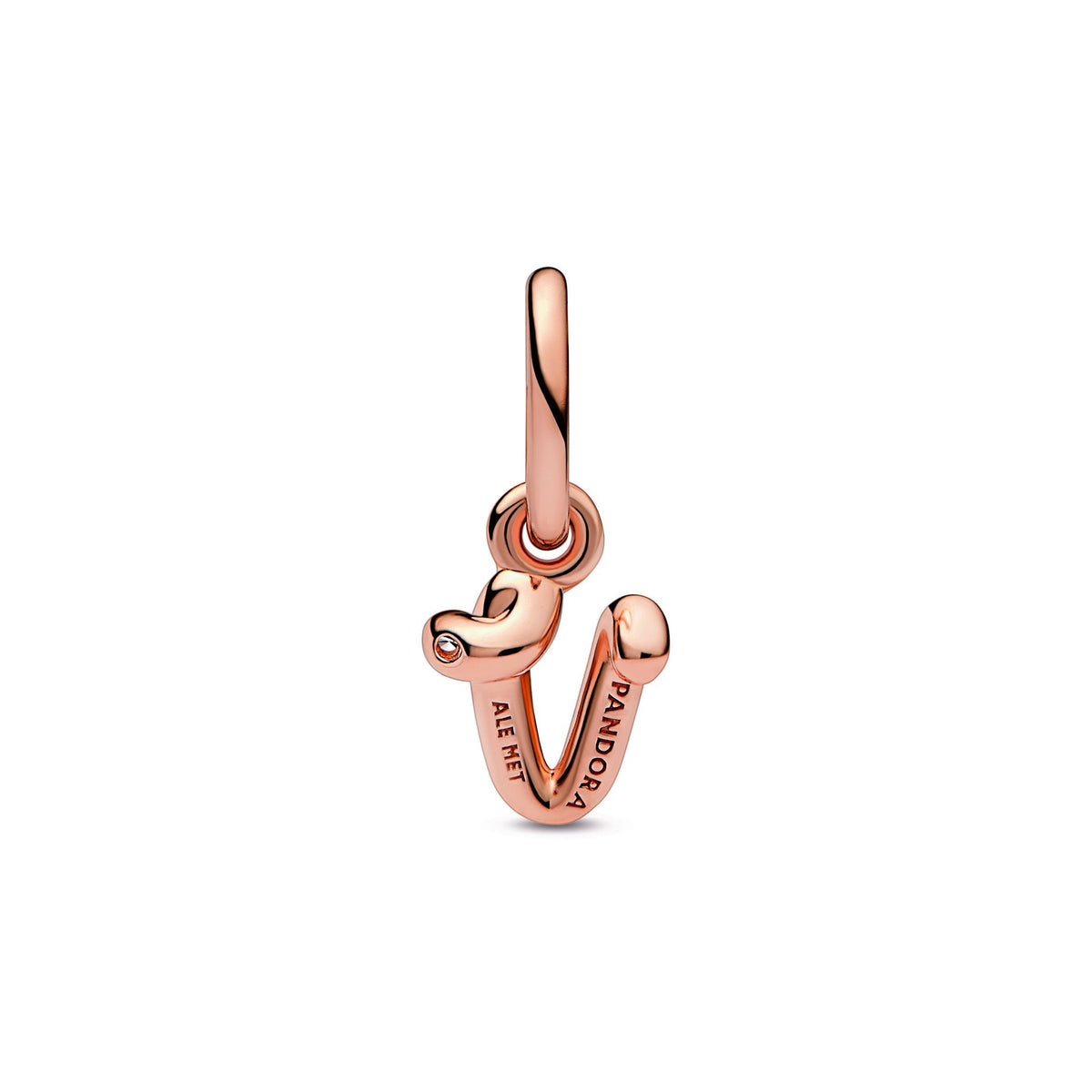 Pandora Charm Featuring Letter v Script Alphabet Dangle