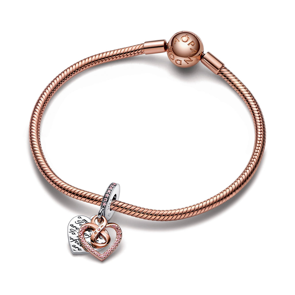 Pandora Two-tone Infinity Heart Double Dangle Charm
