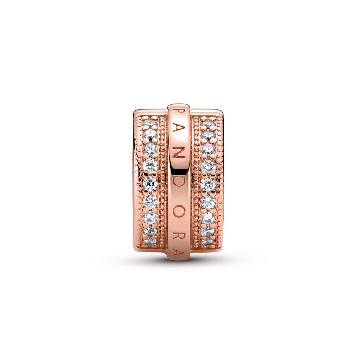 Pandora Sparkling Pavé Lines and Logo Clip
