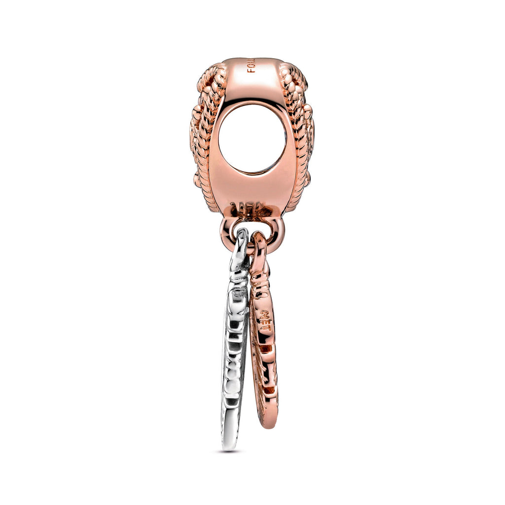 Pandora Charm Featuring Openwork Heart & Two Feathers Dreamcatcher
