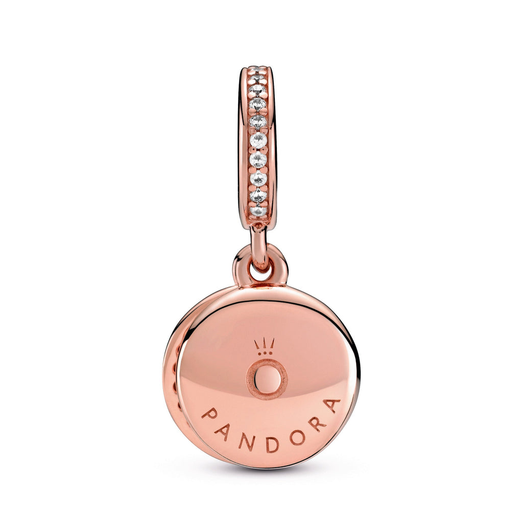 Pandora Charm Featuring Sparkling Pink Disc Double Dangle