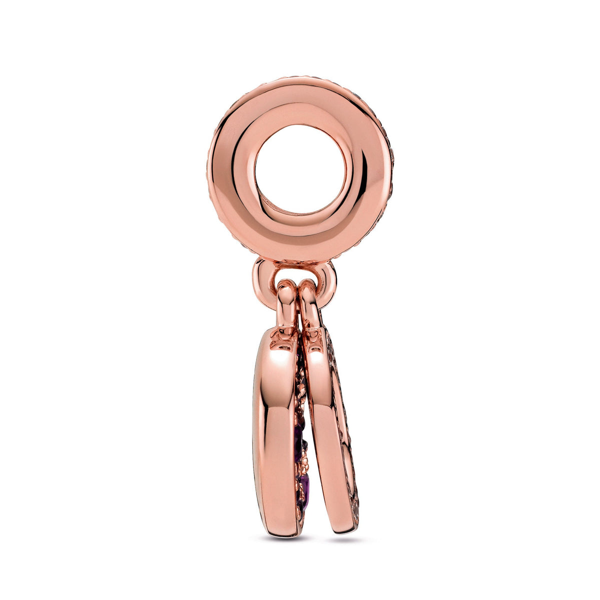 Pandora Charm Featuring Sparkling Pink Disc Double Dangle