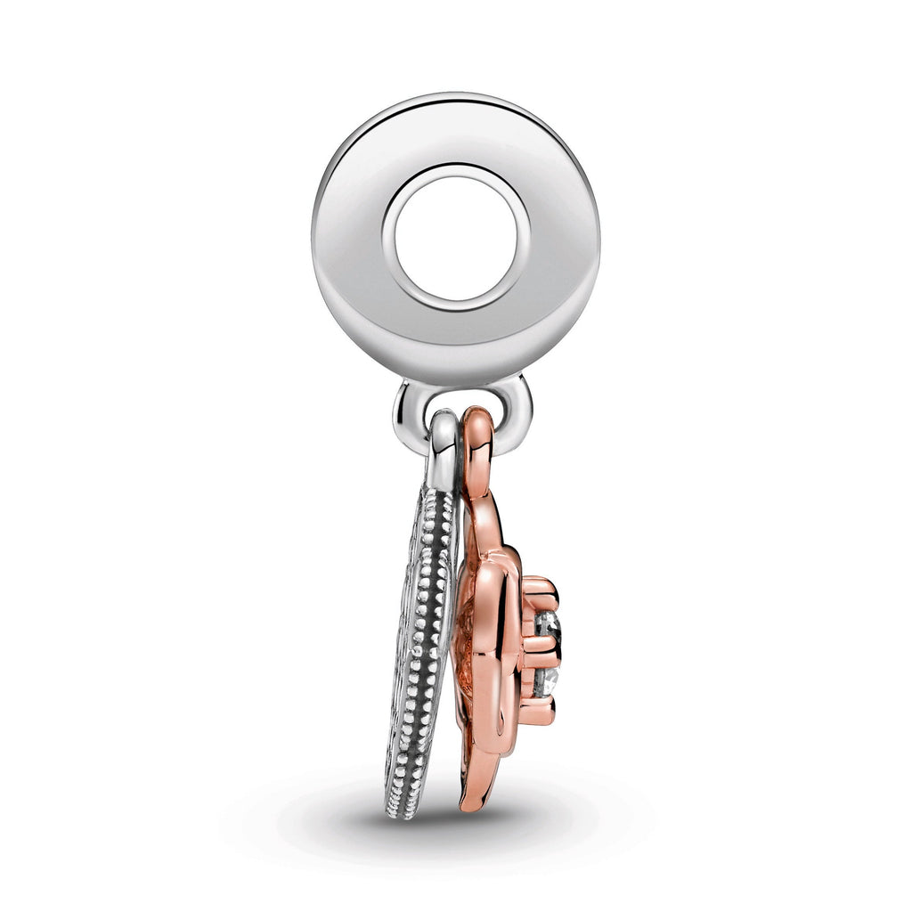 Pandora Two-tone Rose Dangle Charm