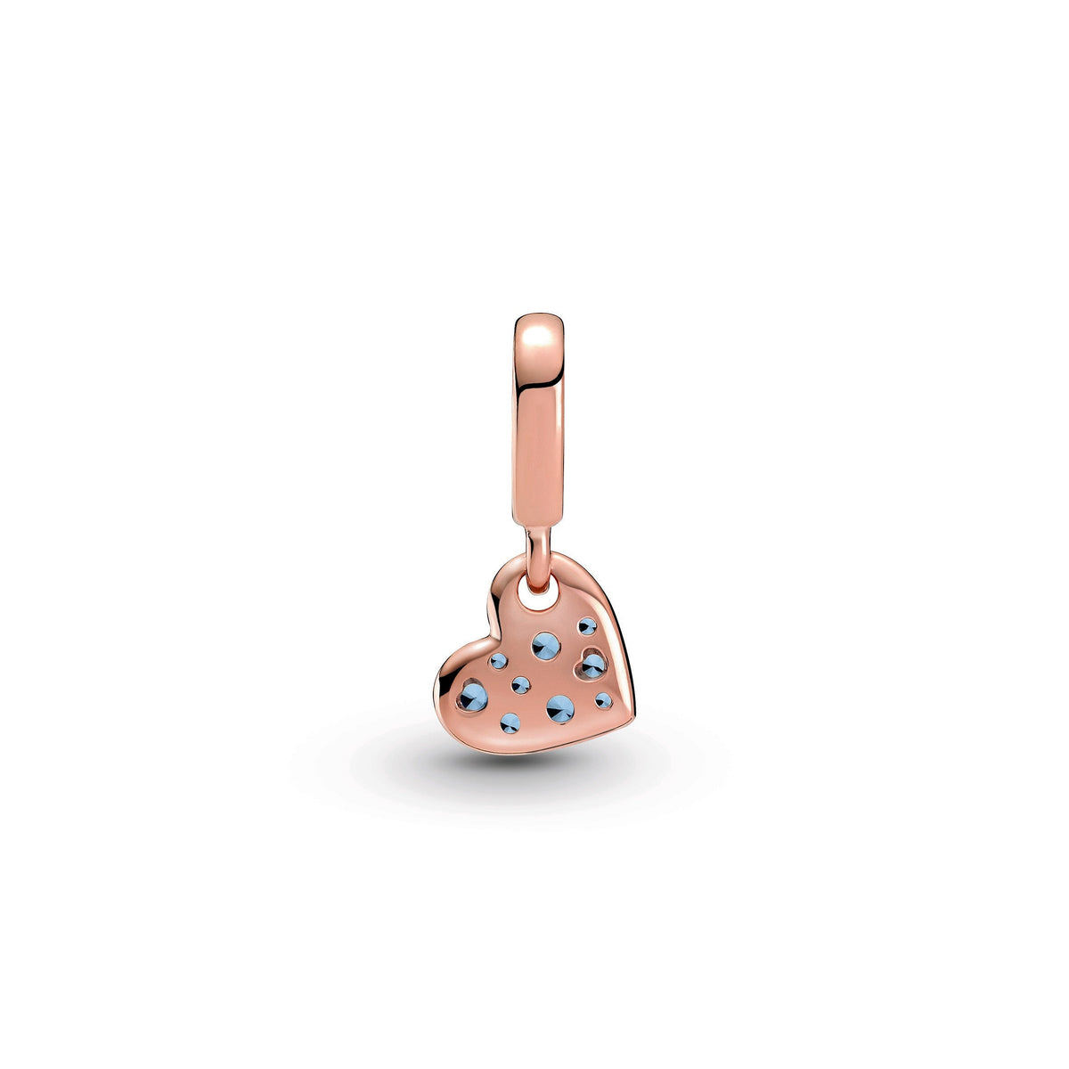 Pandora Light Blue Pavé Tilted Heart Dangle Charm