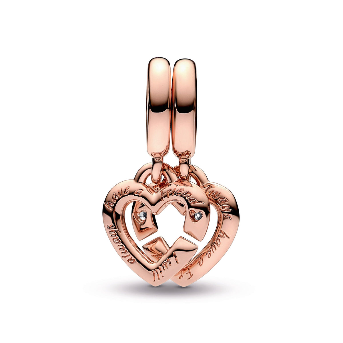 Pandora Linked Sister Hearts Split Dangle Charm
