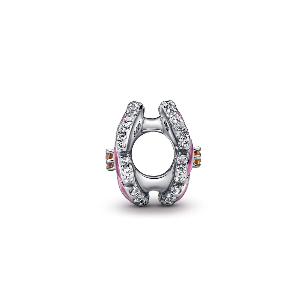 Pandora Charm Featuring Pink Pansy Flower