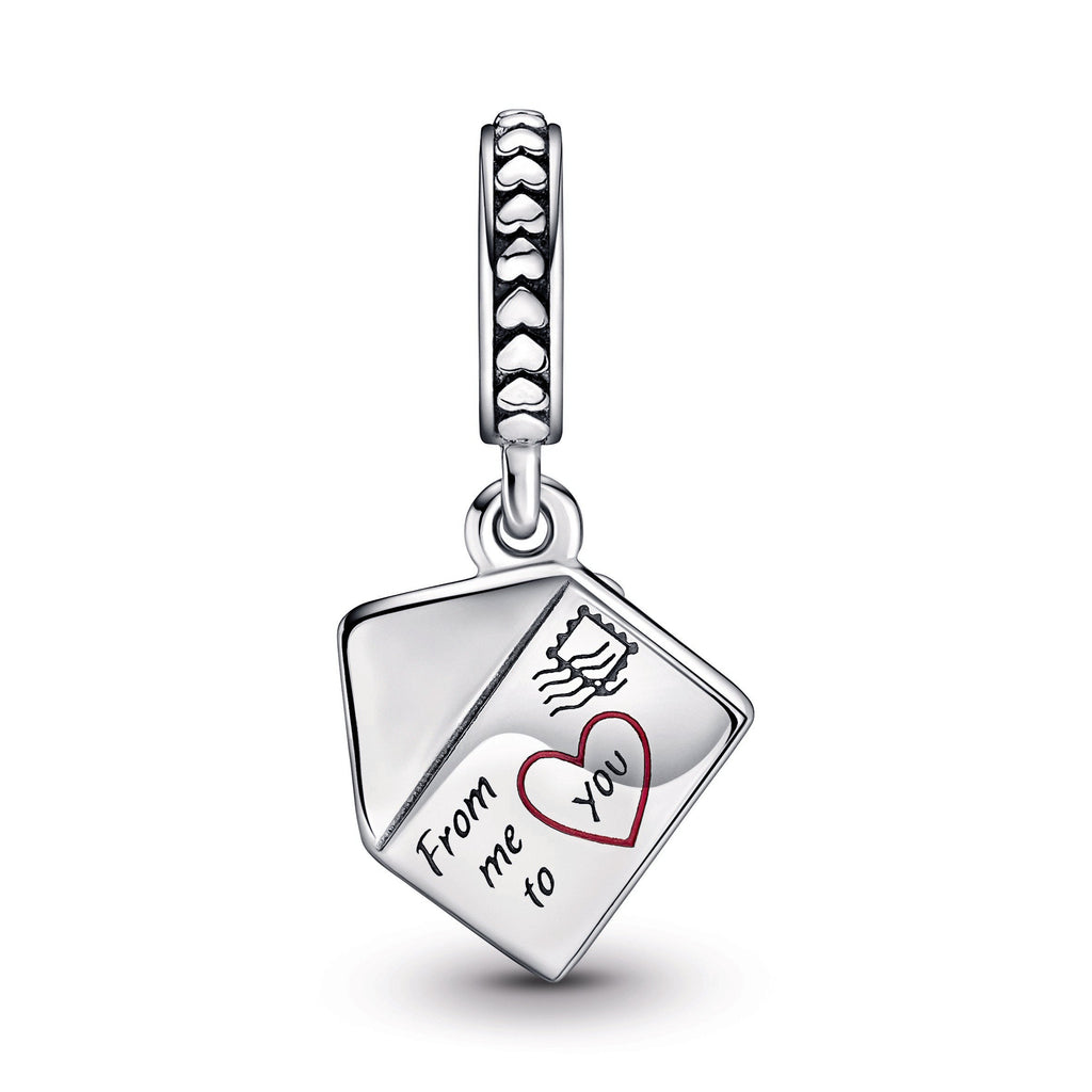 Pandora Charm Featuring Pansy Flower Envelope Dangle