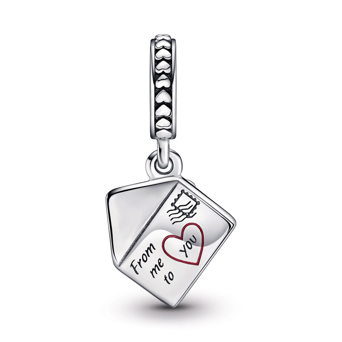 Pandora Charm Featuring Pansy Flower Envelope Dangle