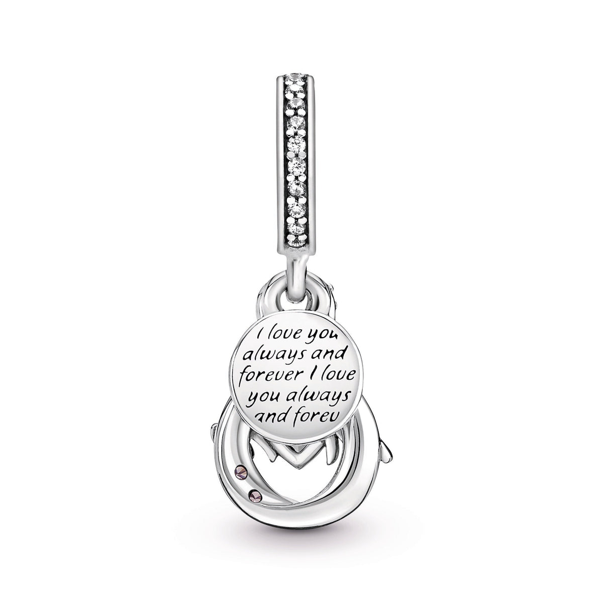 Pandora Charm Featuring Mum Infinity Pavé Double Dangle