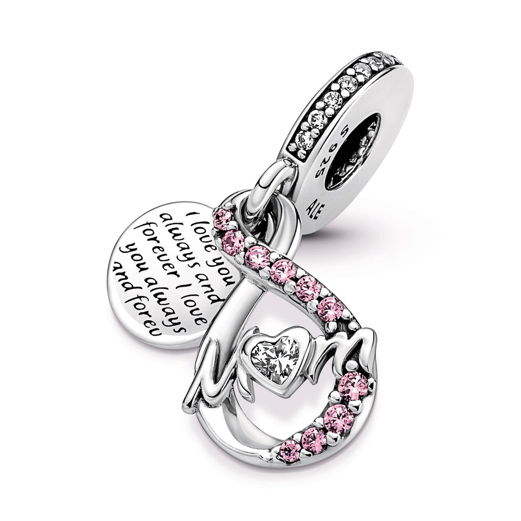Pandora Charm Featuring Mum Infinity Pavé Double Dangle