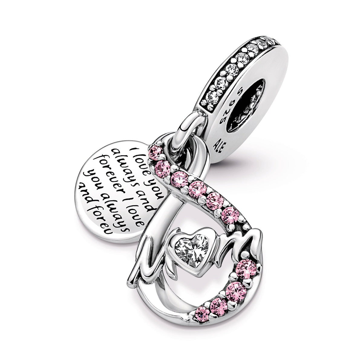 Pandora Charm Featuring Mum Infinity Pavé Double Dangle