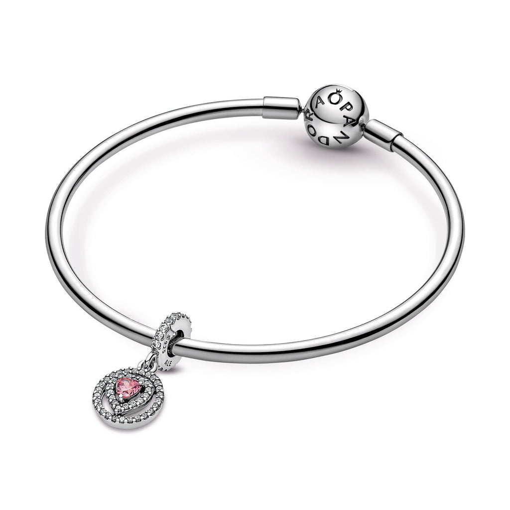 Pandora Sparkling Double Halo Heart Dangle Charm