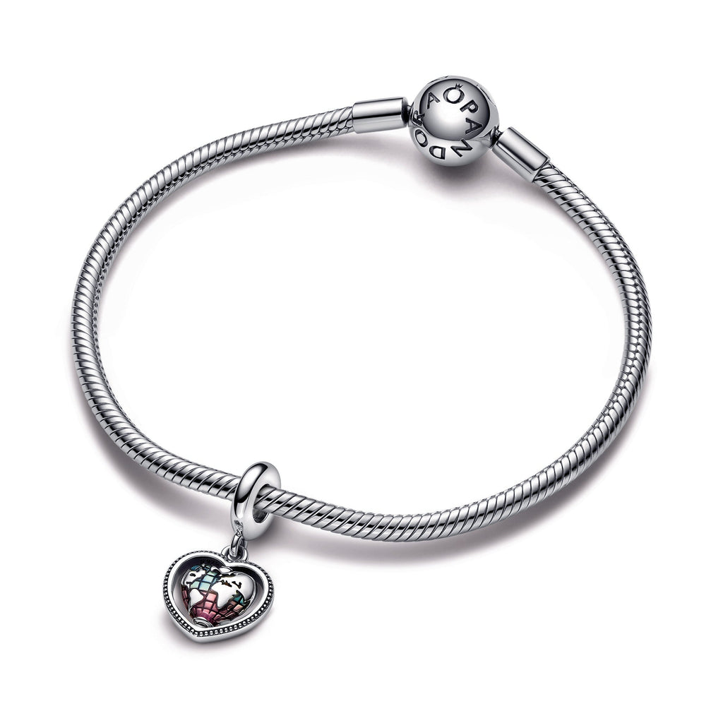 Pandora Family Spinning Heart Globe Dangle Charm