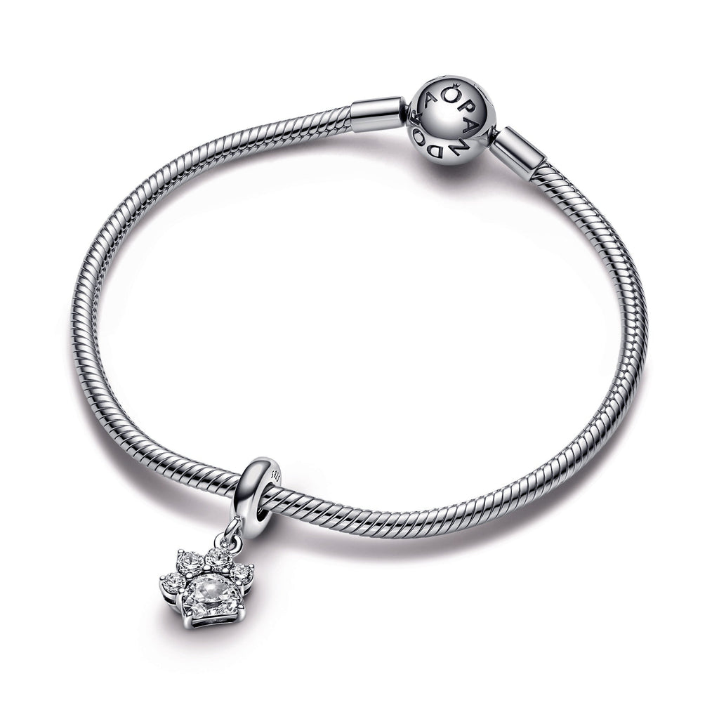 Pandora Charm Featuring Sparkling Pet Paw Print Dangle