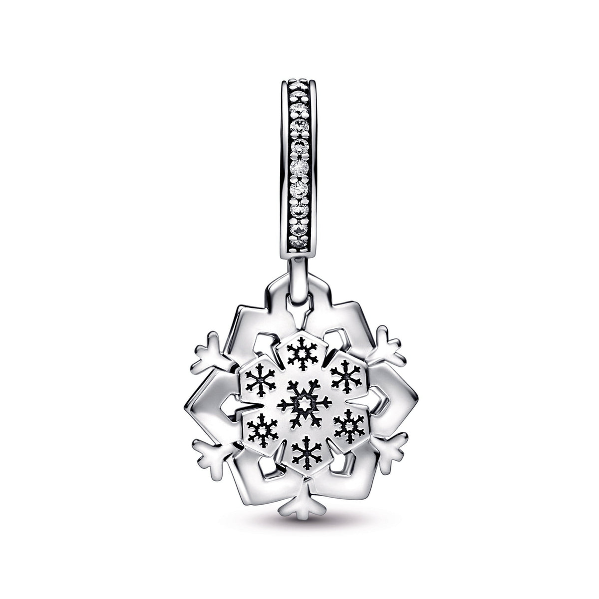 Pandora Sparkling Snowflake Double Dangle Charm