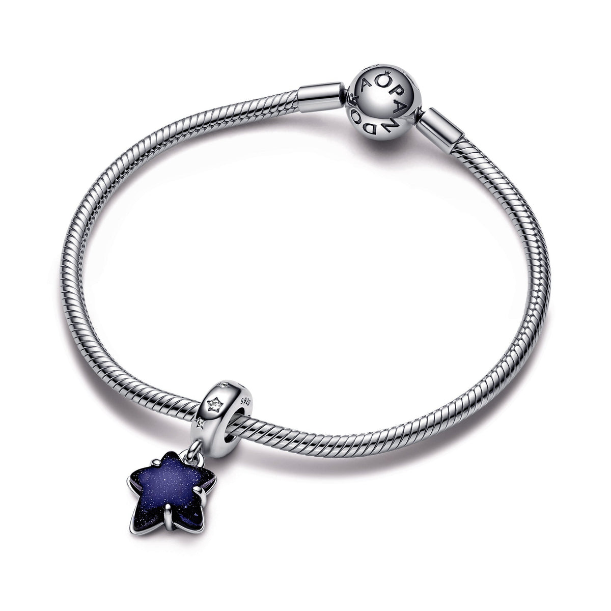 Pandora Charm Featuring Celestial Galaxy Star Murano Dangle
