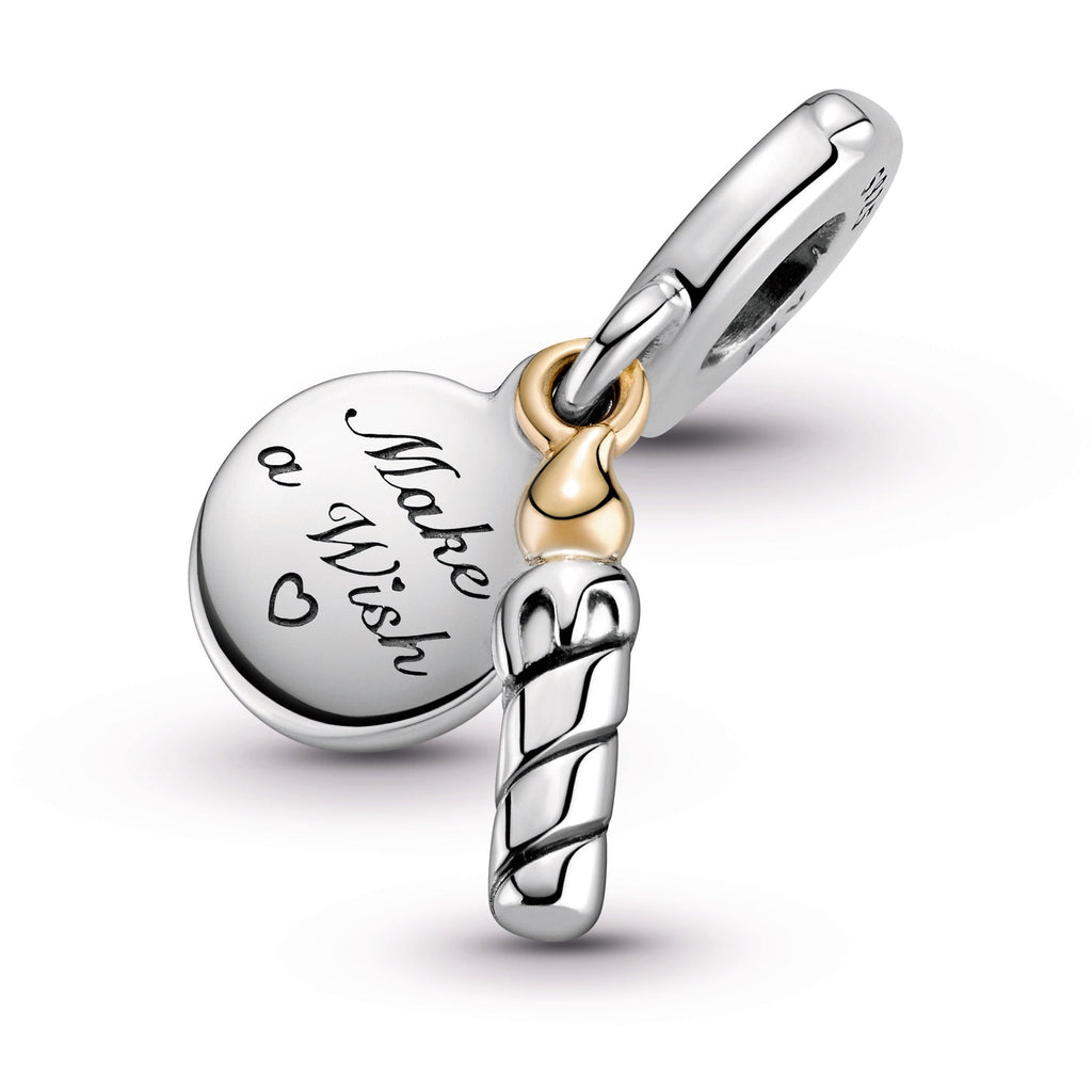 Pandora Charm Featuring Two-tone Birthday Candle Dangle
