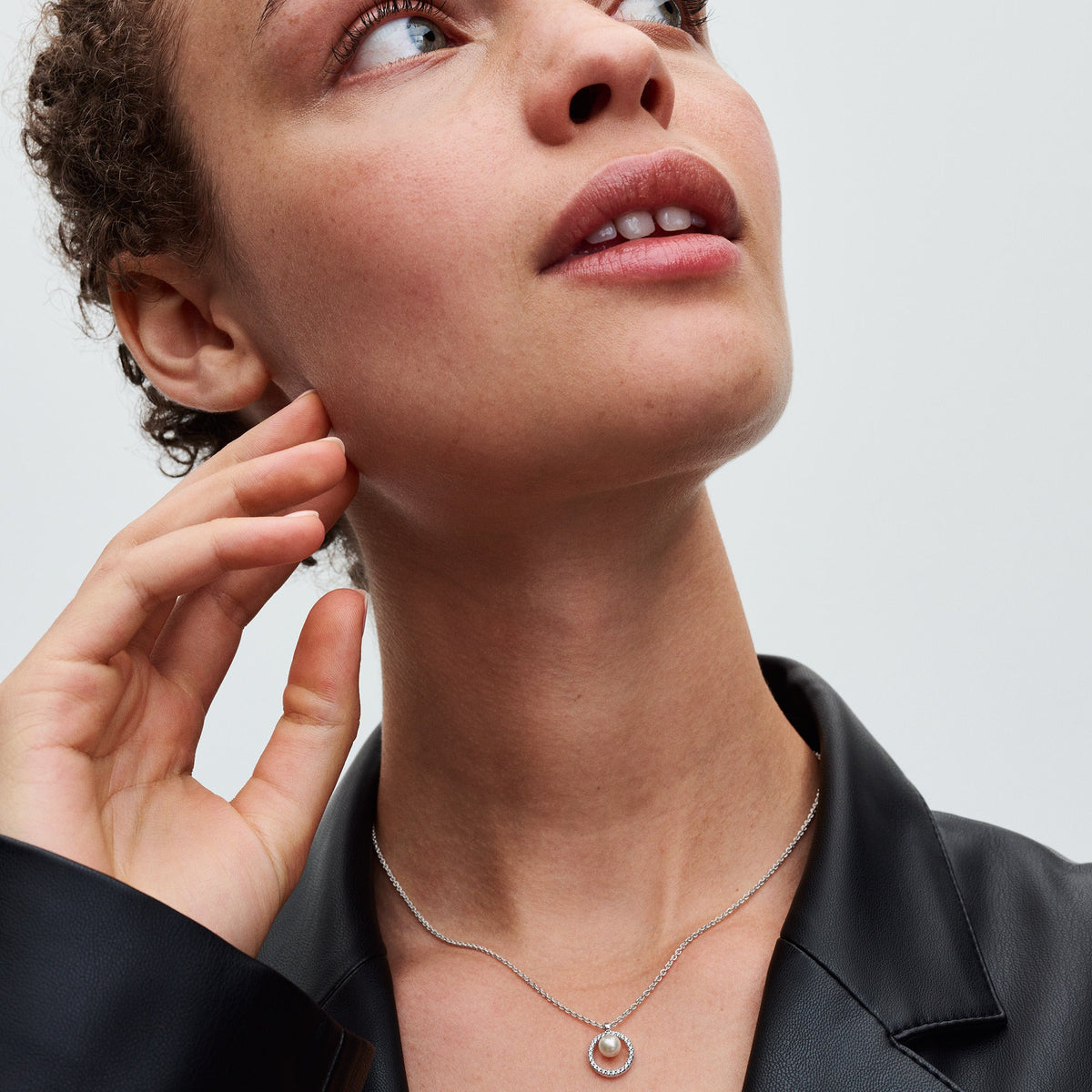 Pandora Treated Freshwater Cultured Pearl & Pavé Collier Necklace