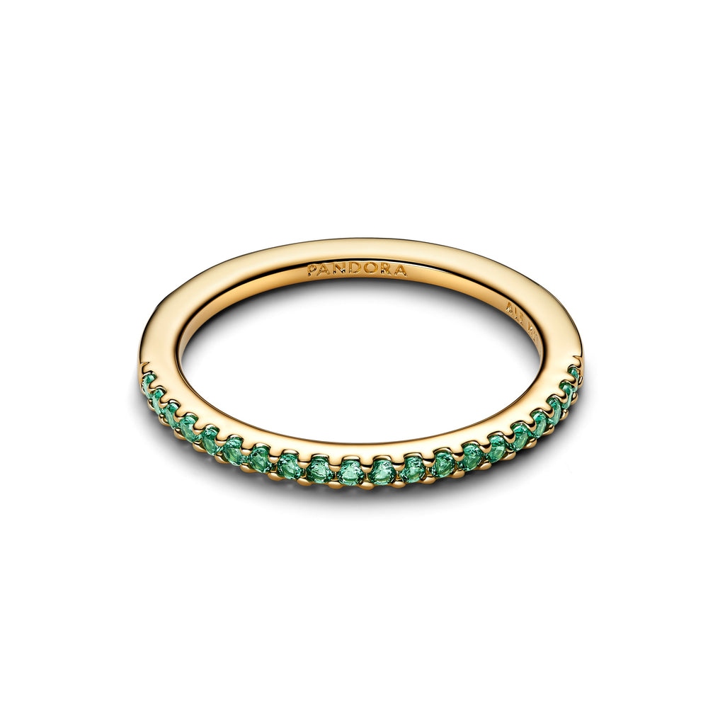 Pandora Ring Featuring Sparkling Green Half-Eternity Band
